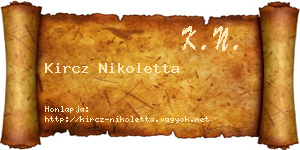 Kircz Nikoletta névjegykártya